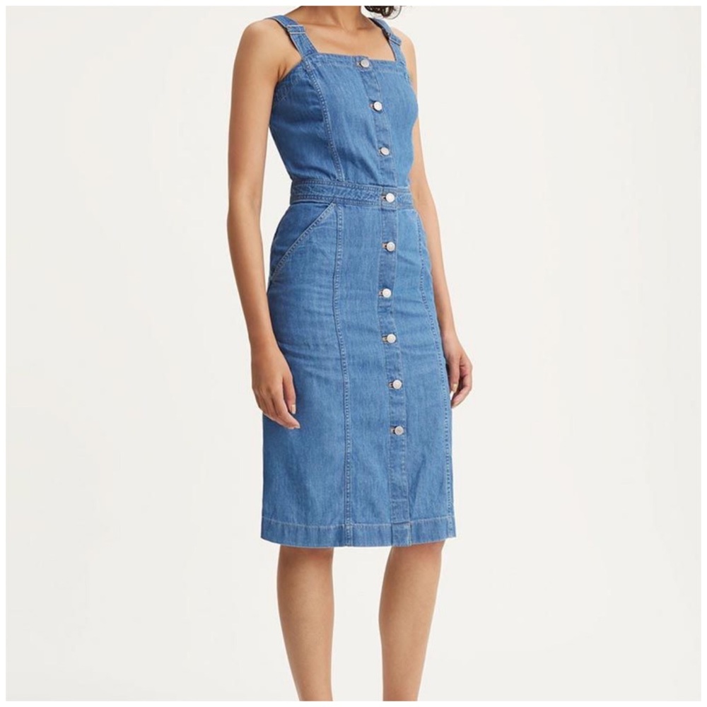 Levi’s Cherie Stone Wash Button Front  Small Dress